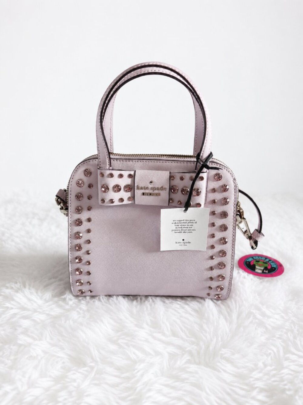 🎀NWT Kate Spade Davies Mews Small Merriam Pink Studded Crossbody Satchel Bag